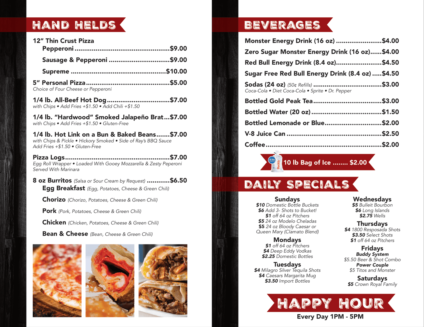 Caesar's Barroom food menu page 2